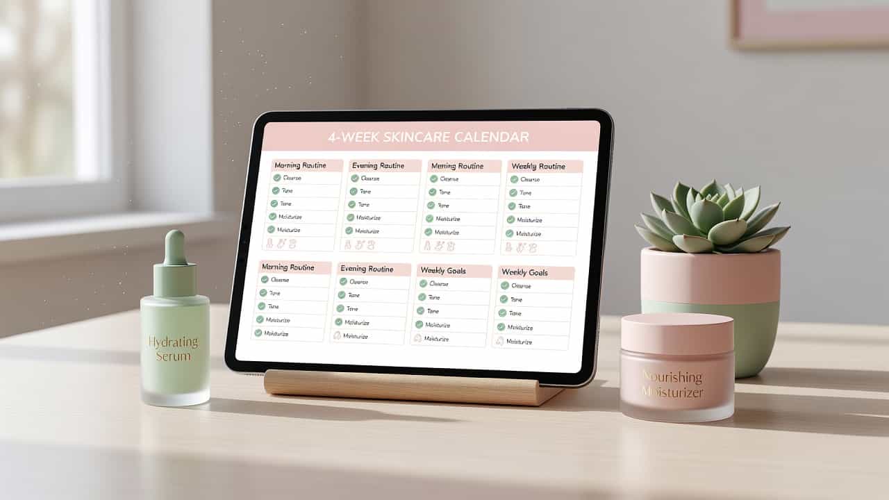 The 4-Week Skincare Reset Planner — Track Your Routine and See Results in 28 Days — Glowist USA digital product